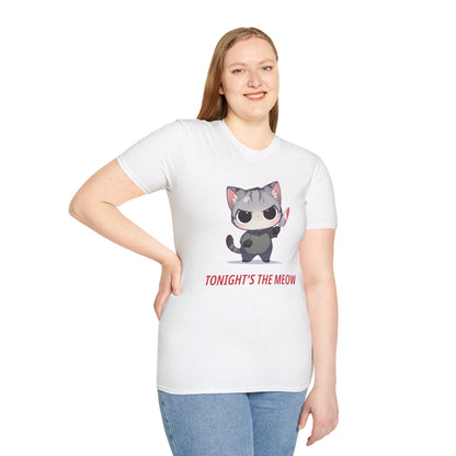 Koszulka „Tonight’s the Meow” – koci urok z pazurem (i podejrzanym alibi)