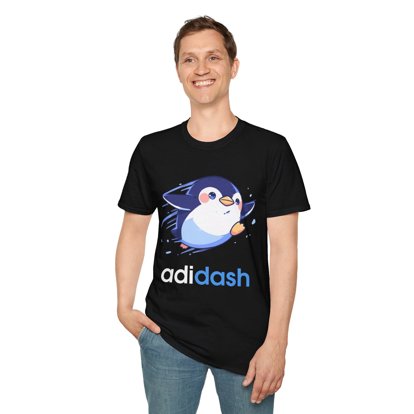 Koszulka „Adidash Penguin” – uroczy, biegnący pingwin w lekkiej, codziennej odsłonie