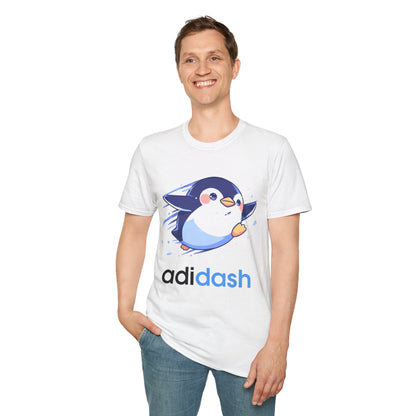 Koszulka „Adidash Penguin” – uroczy, biegnący pingwin w lekkiej, codziennej odsłonie