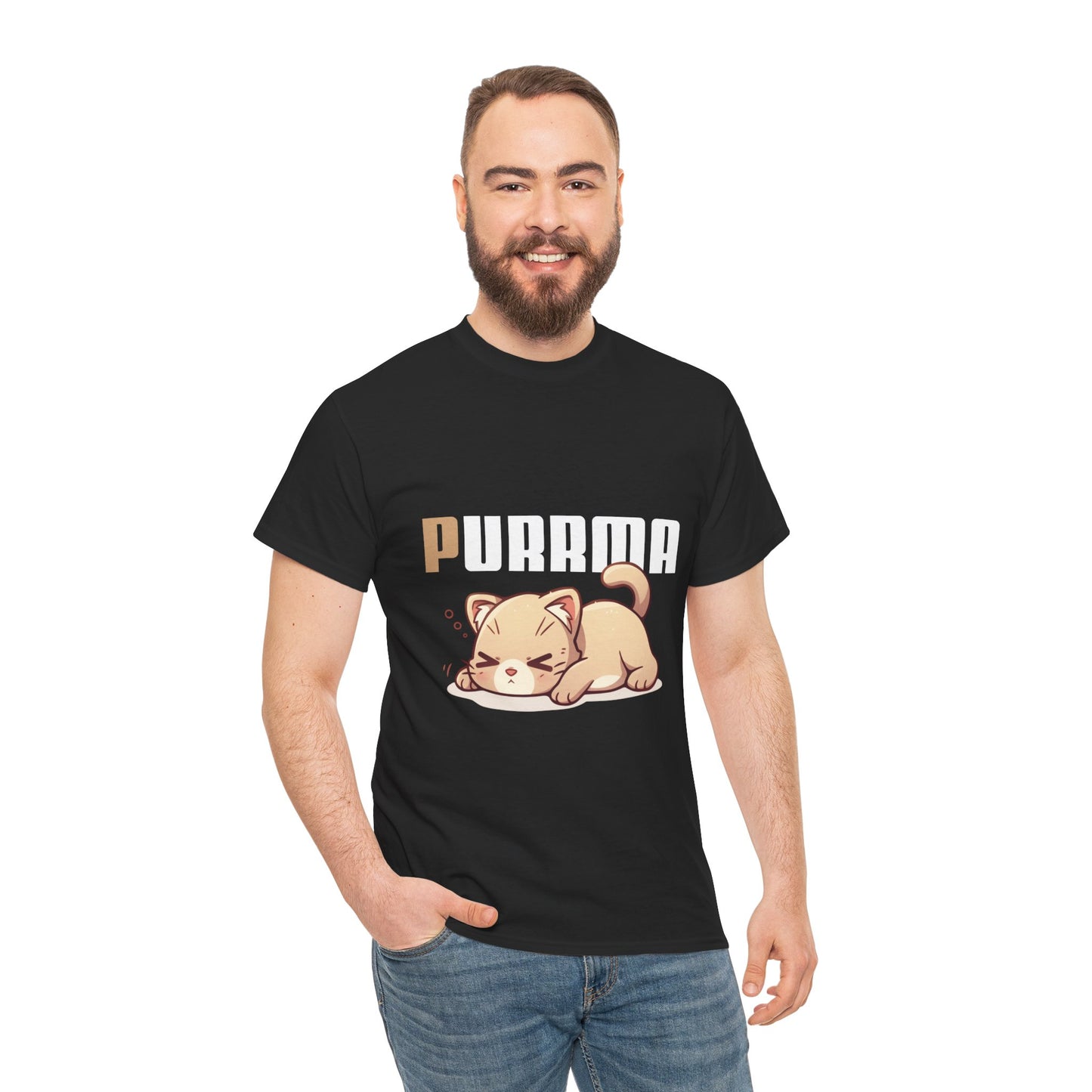 Koszulka „Purrma” – idealna dla wszystkich, którzy kochają koty i cenią spokojny, przytulny vibe